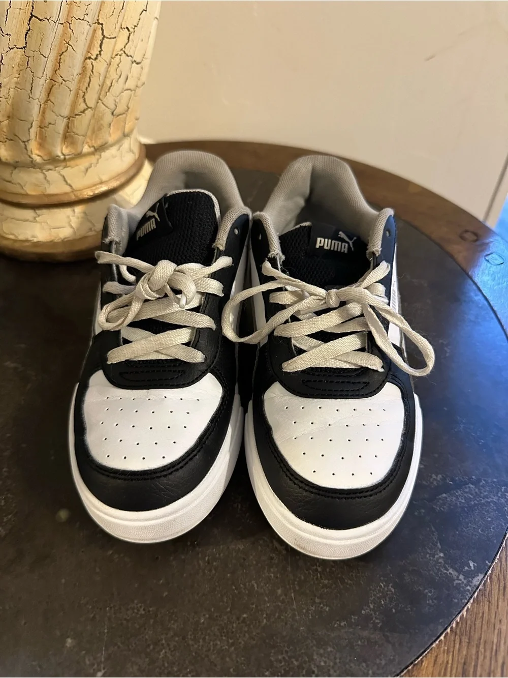 Puma Kids Black and White Low-Top Sneakers